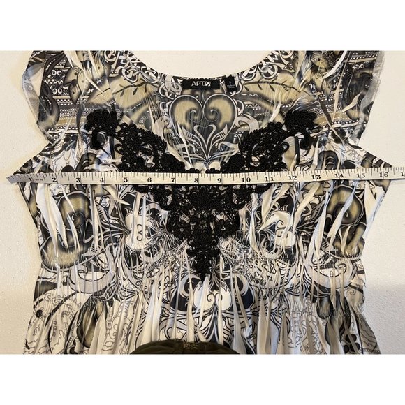 Apt.9 Womens Pleated Sheath Dress 427008438 Lace Embroidered White Black Size S - Picture 4 of 7